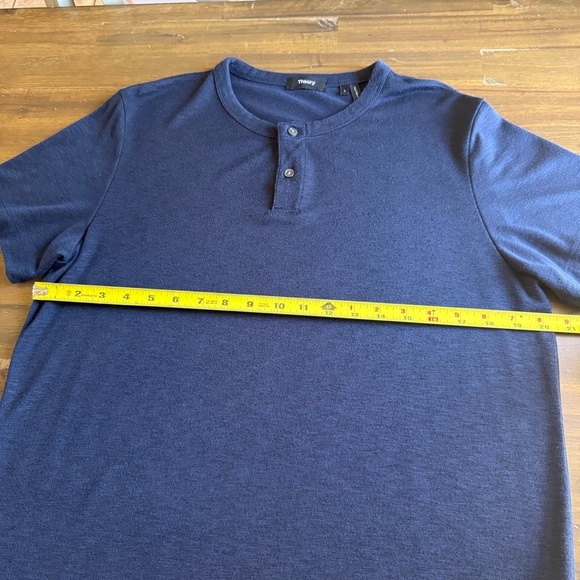 Theory  Navy Blue Henley Shirt - Picture 7 of 8
